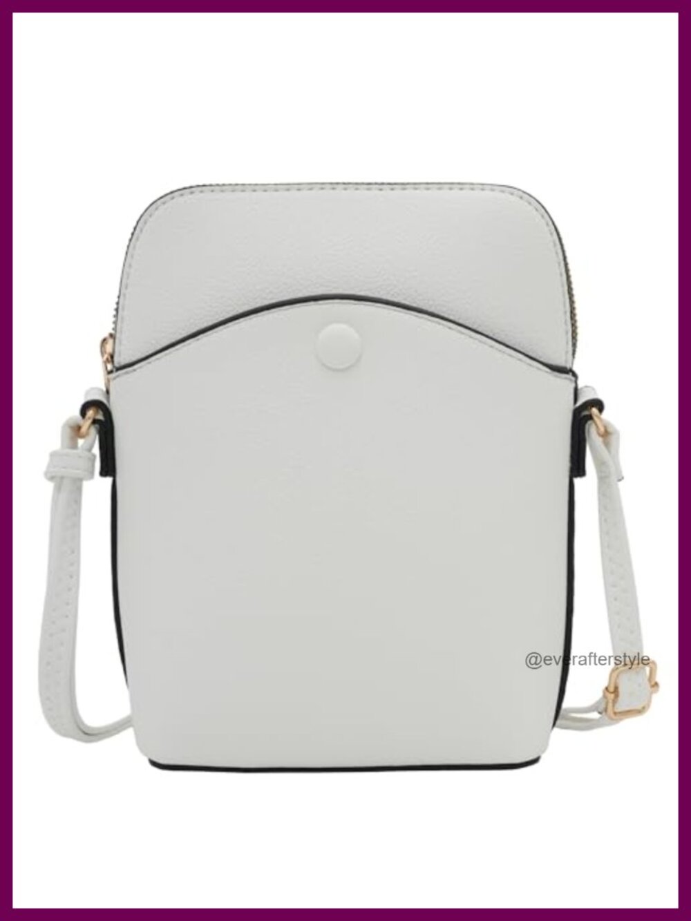 Vegan Leather Mini Crossbody Bag Gold Hardware Adjustable Strap